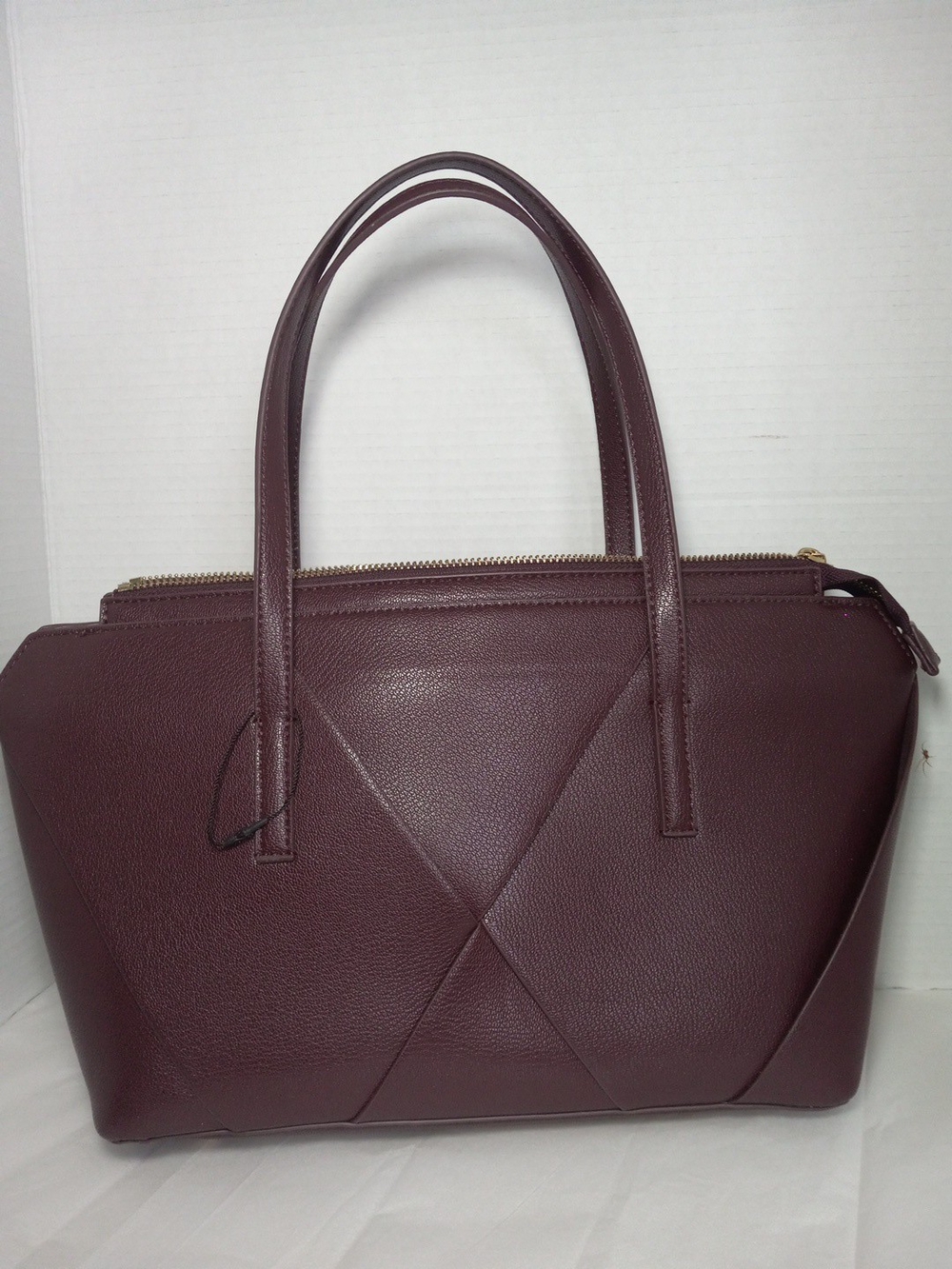 Zara Structured Top-Handle Tote in Deep Burgundy NWOT